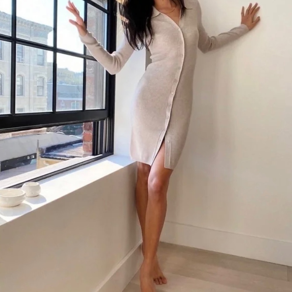 Aritzia Wilfred Cove Dress NWT XS Heather Light Birch